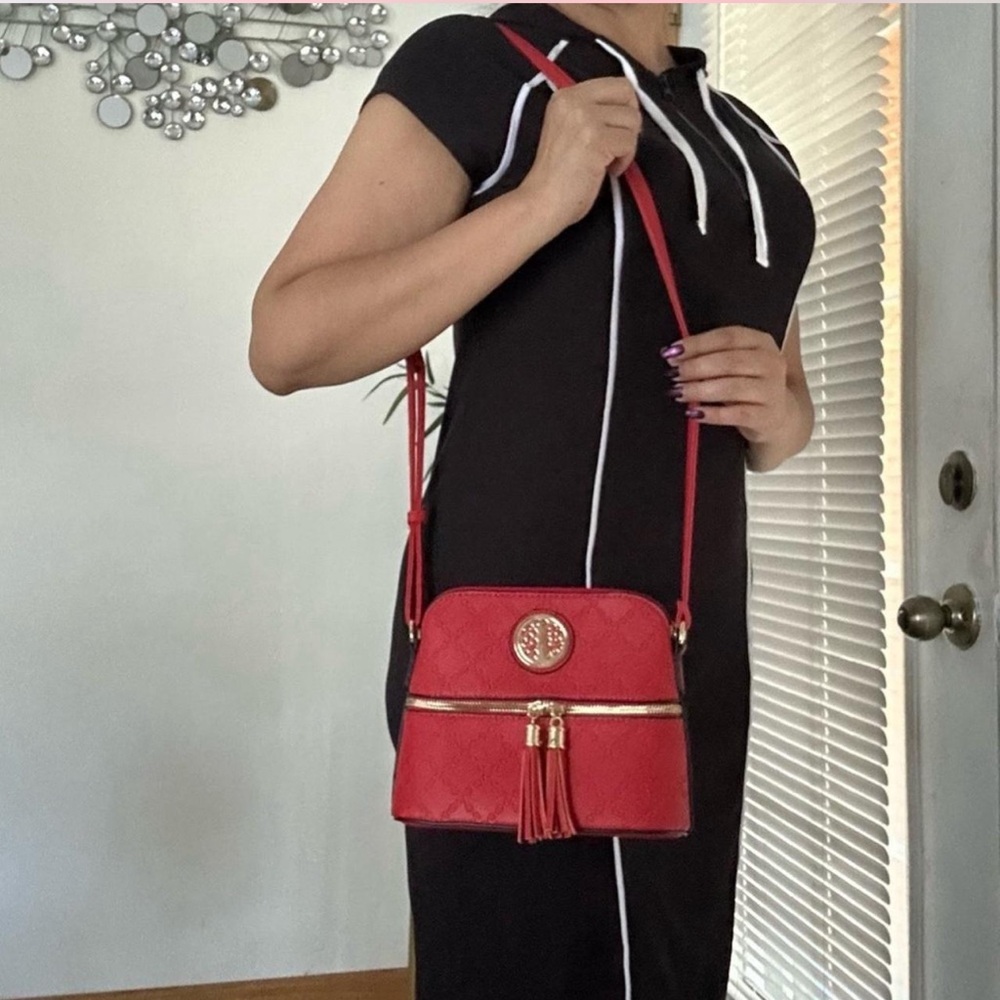 Deluxity red leather crossbody bag - Picture 5 of 5